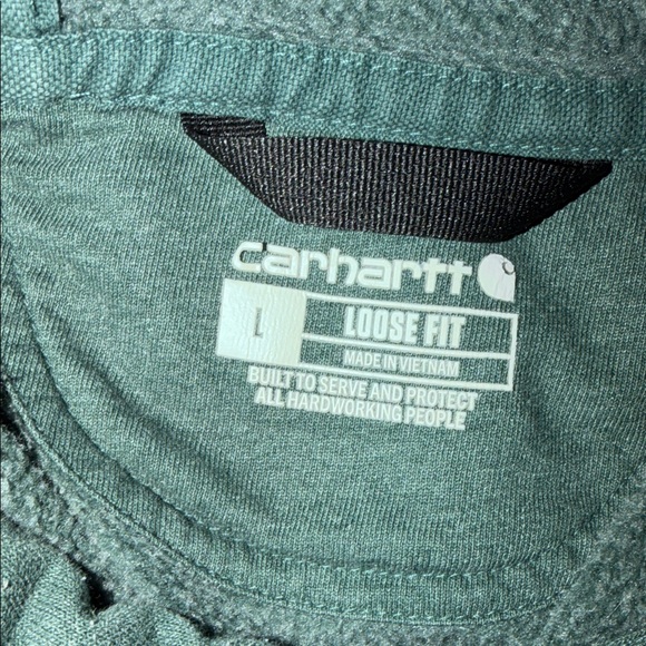 Carhartt Dark Green Hoodie with Yellow Logo - Picture 2 of 2